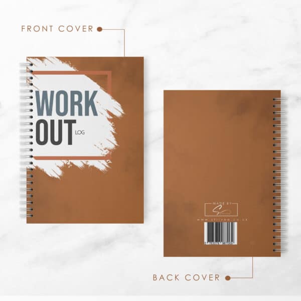 Strivee - Orange Workout Log Book | Easy to Use 101 Workout Gym Diary
