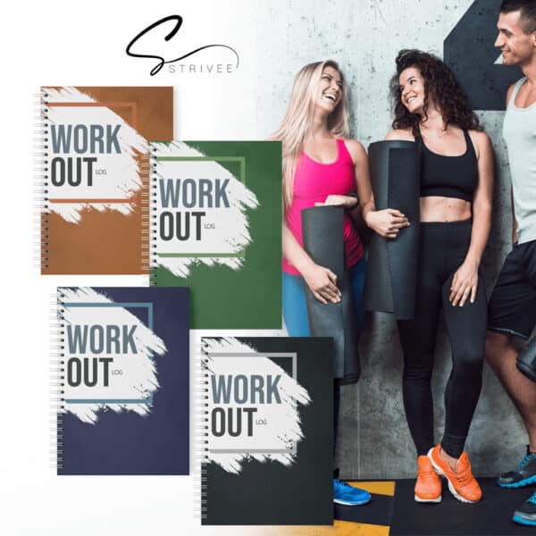 Strivee - Orange Workout Log Book | Easy to Use 101 Workout Gym Diary