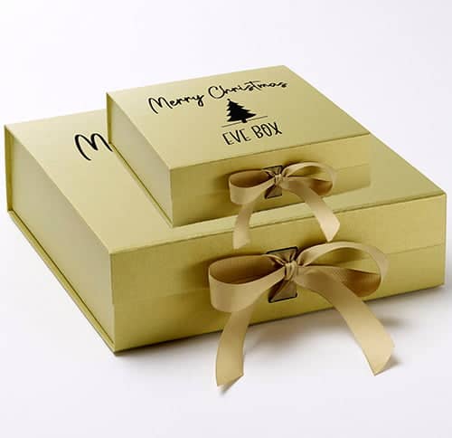 Strivee - Xmas Eve Gift Box w/ Changeable Ribbon | Merry Christmas Present (Med, Lg or Multipack)