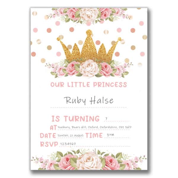 Strivee - Princess Birthday Party Invitations for Girls | Our Little Princess Kids Invites