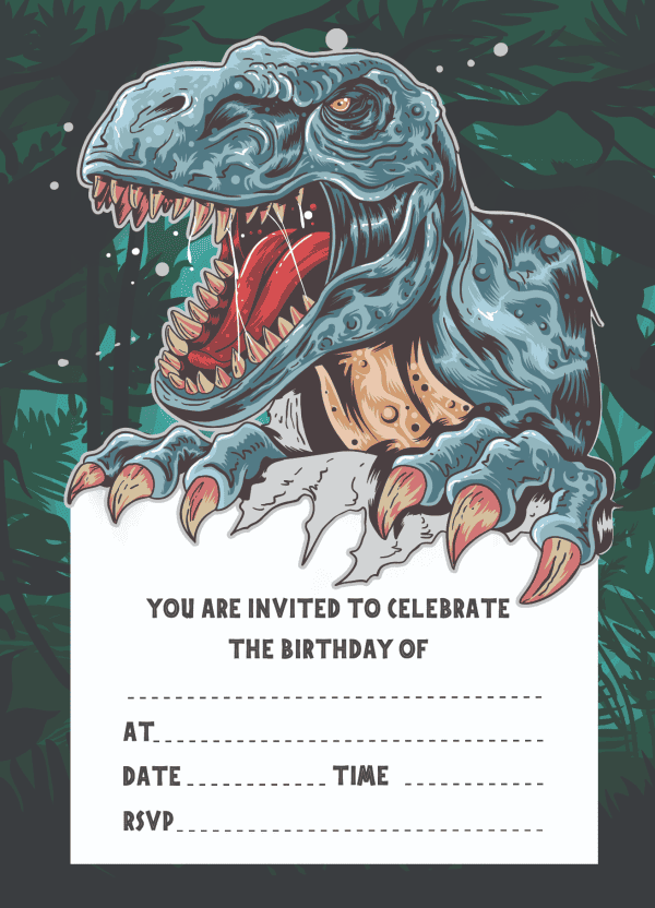 Strivee - Dinosaur Birthday Invitations for Kids | Kids Dino Party Invites Pack for Children