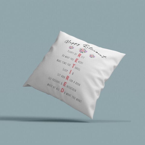 Strivee - Pillow Cover & Insert - Beautiful Practical Newly Retired Gift Ideas | Happy Retirement Quote Cushion