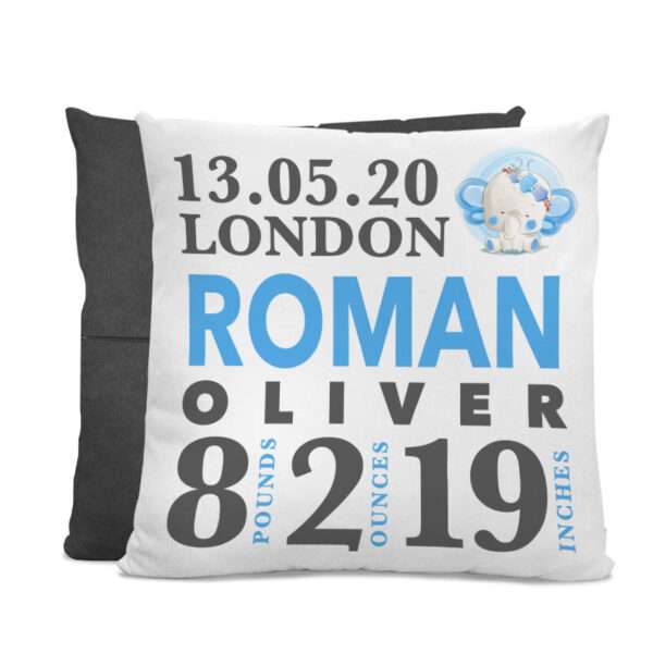 Strivee - Personalised Baby Cushion for New Baby Boy - Perfect Gift