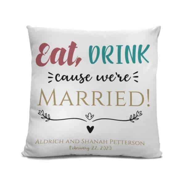 Personalised Just Married Cushion