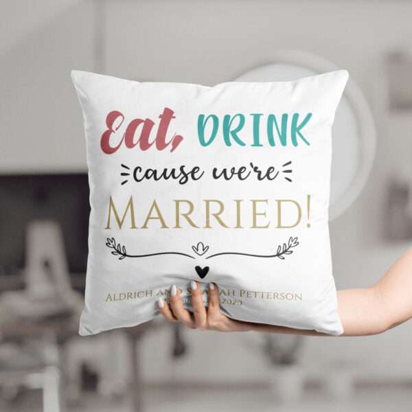Strivee - Personalised Just Married Cushion | Celebrate Your Special Day in Style