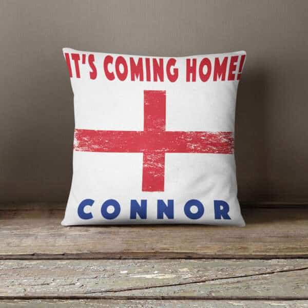 Strivee - Personalised England Football Cushion - Customised with Your Name or Text