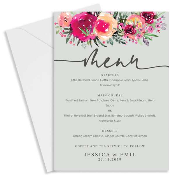 Strivee - Tailored Wedding Menu Cards: Elevate Your Reception with Bespoke Dining Details!