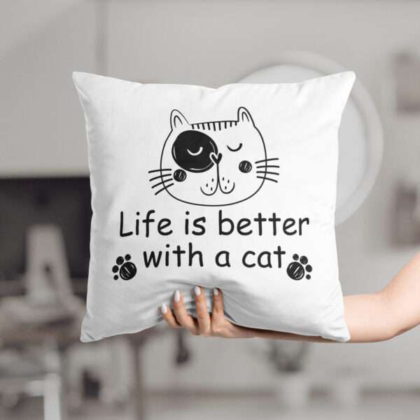 Strivee - Whiskered Whispers: Cat Quote Cushion