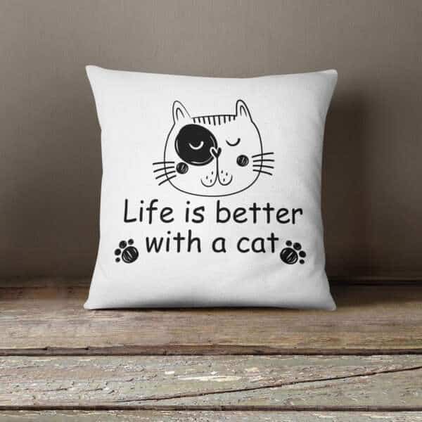 Strivee - Whiskered Whispers: Cat Quote Cushion