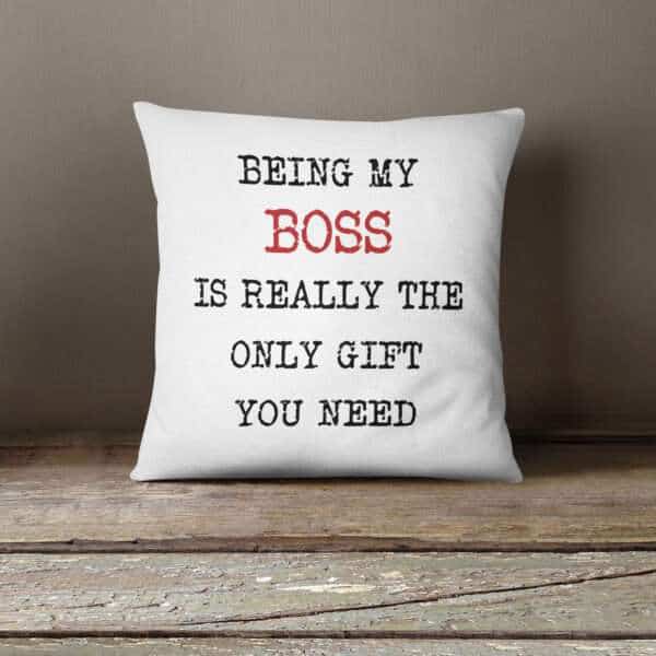 Strivee - Simple Thoughtful Inspirational Cushion Gift Idea | Being My Boss Quote Cushion Gift for His or Her
