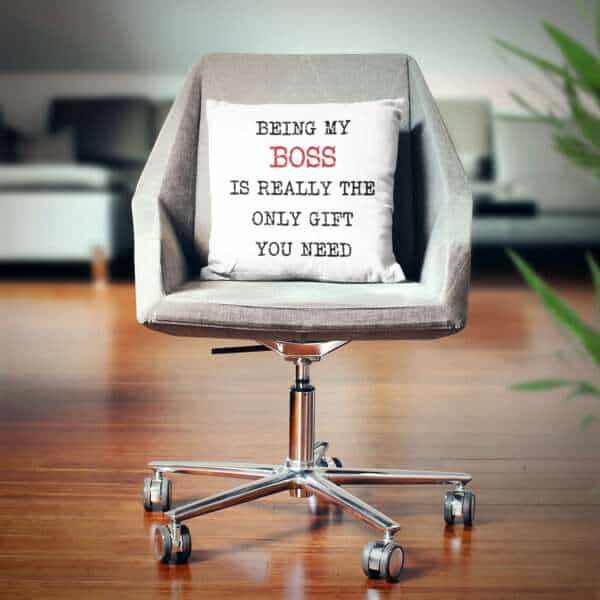 Strivee - Simple Thoughtful Inspirational Cushion Gift Idea | Being My Boss Quote Cushion Gift for His or Her