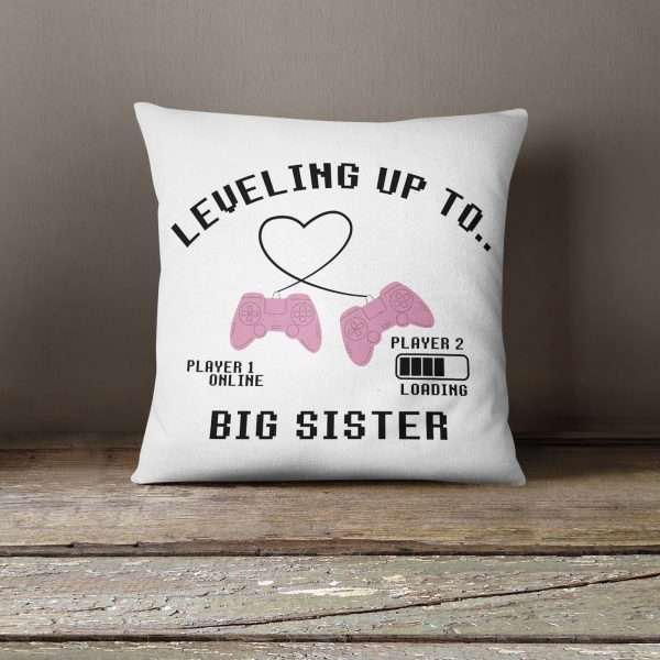 Strivee - Levelling Up: Personalised Cushion for the Big Sister