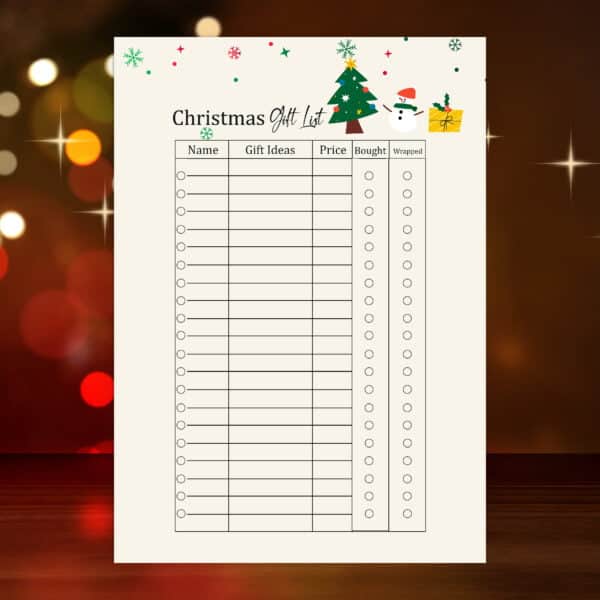 Strivee - Ultimate Digital Christmas Planner: Tracker, Gift List, Budget, Calendar, and Menu