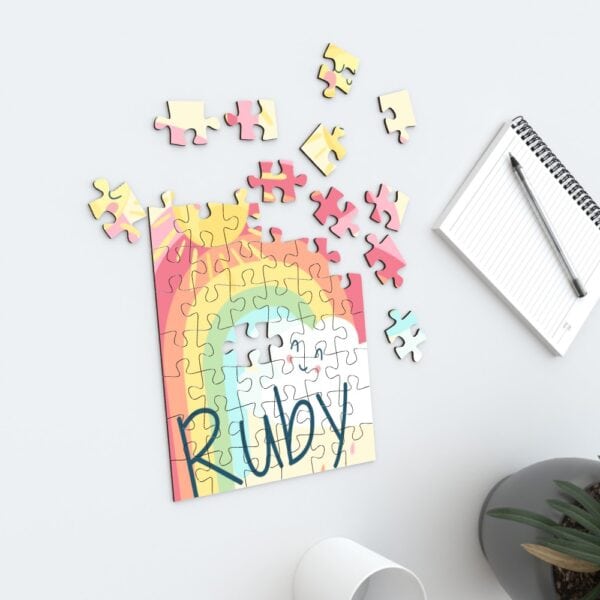 Strivee - Customised Rainbow Jigsaw Puzzle with Your Name: Piece Together the Colors of Your Imagination