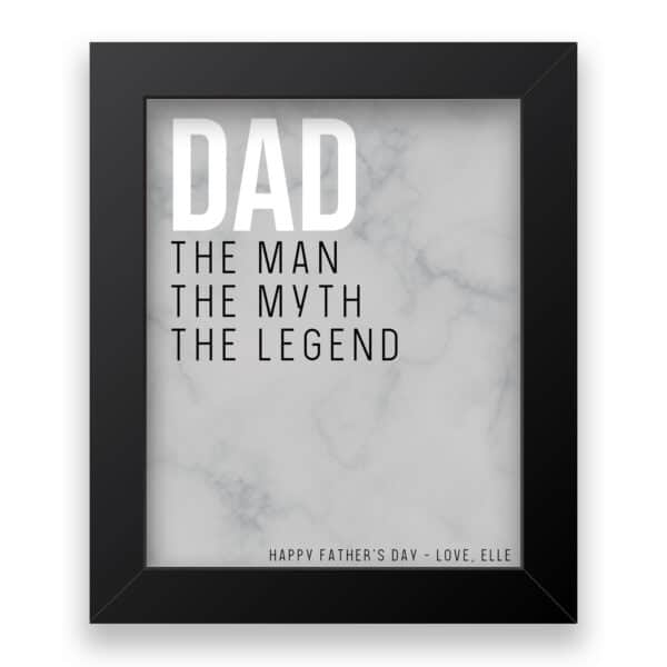Strivee - Personalised 'The Myth, The Man, The Legend' Dad Print - Celebrate Fatherhood in Style