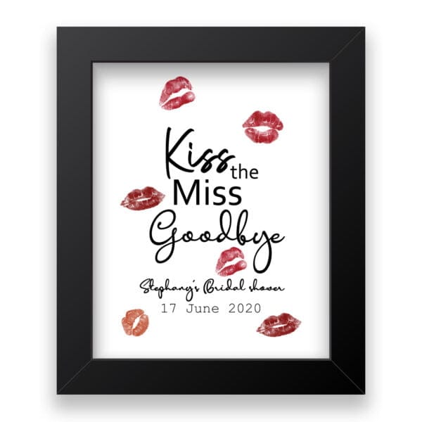Strivee - Personalised Kiss the Miss Goodbye Print: A Cherished Memory